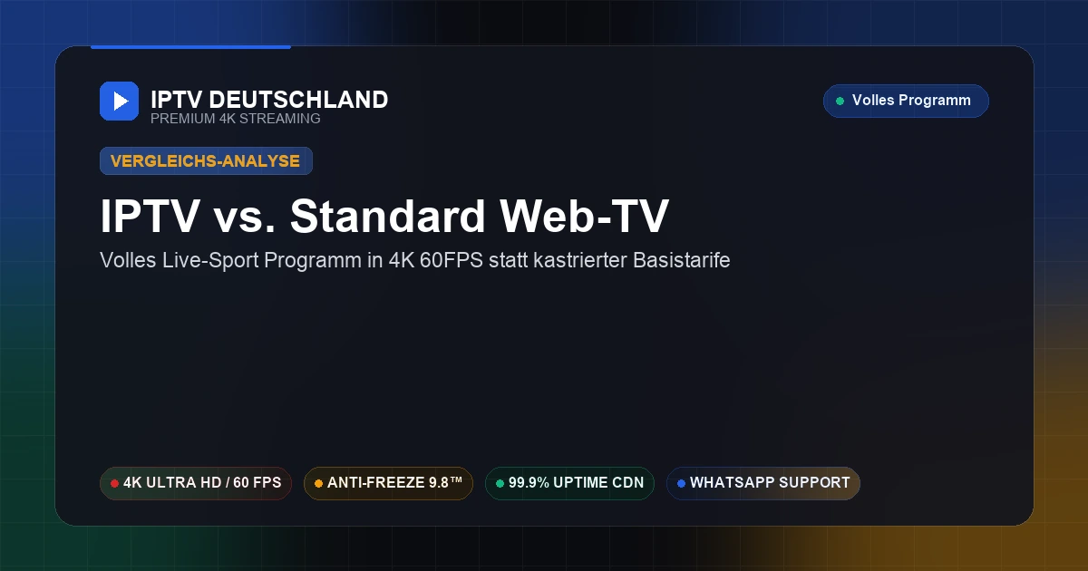 German IPTV im Vergleich zu Standard Web-TV & OTT-Plattformen: Kosten, Sender und Leistung