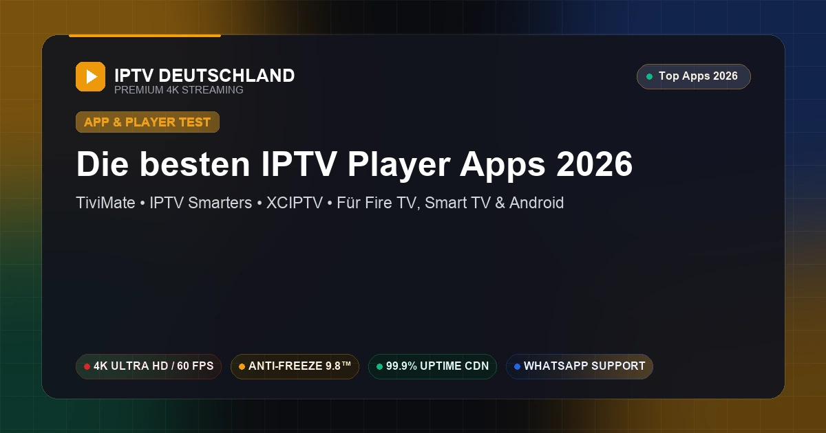 Die besten IPTV Player Apps 2026 für Smart TV, Fire TV Stick, Apple TV und Android im Praxistest