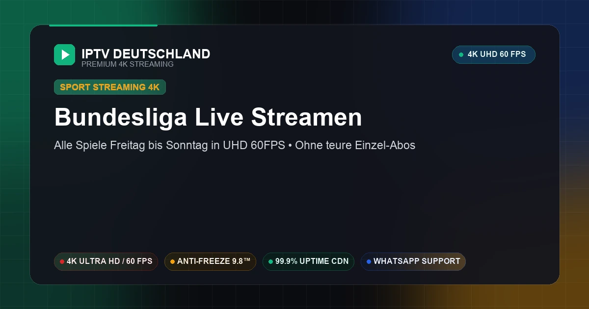 Bundesliga und Spitzensport live in 4K UHD 60 FPS streamen ohne teure Einzelabonnements